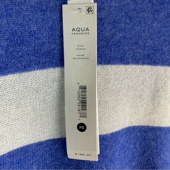 Aqua Blue and White Striped Crew Neck Sweater - never worn! - Picture 6 of 7
